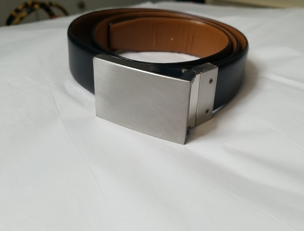 Black belt 37" long With silver Metal buckle GUC